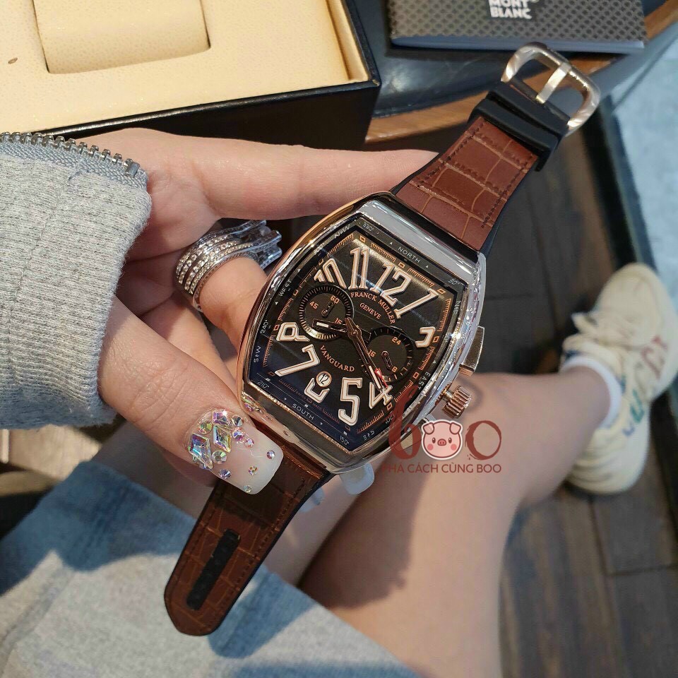 Đồng Hồ Nam Franck Muler Vanguard Dây Cao Su Bọc Da Cao Cấp Chạy Full Kim | BigBuy360 - bigbuy360.vn