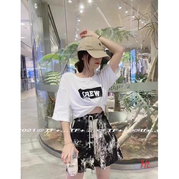 Set bộ đùi loang màu đám mây và Vân đá Crew