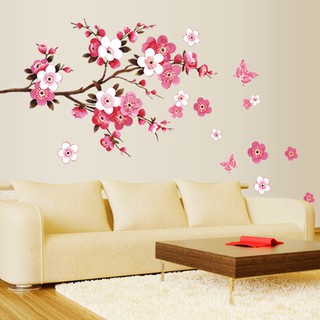 Miếng dán tường phòng ngủ hình hoa đào Sakura