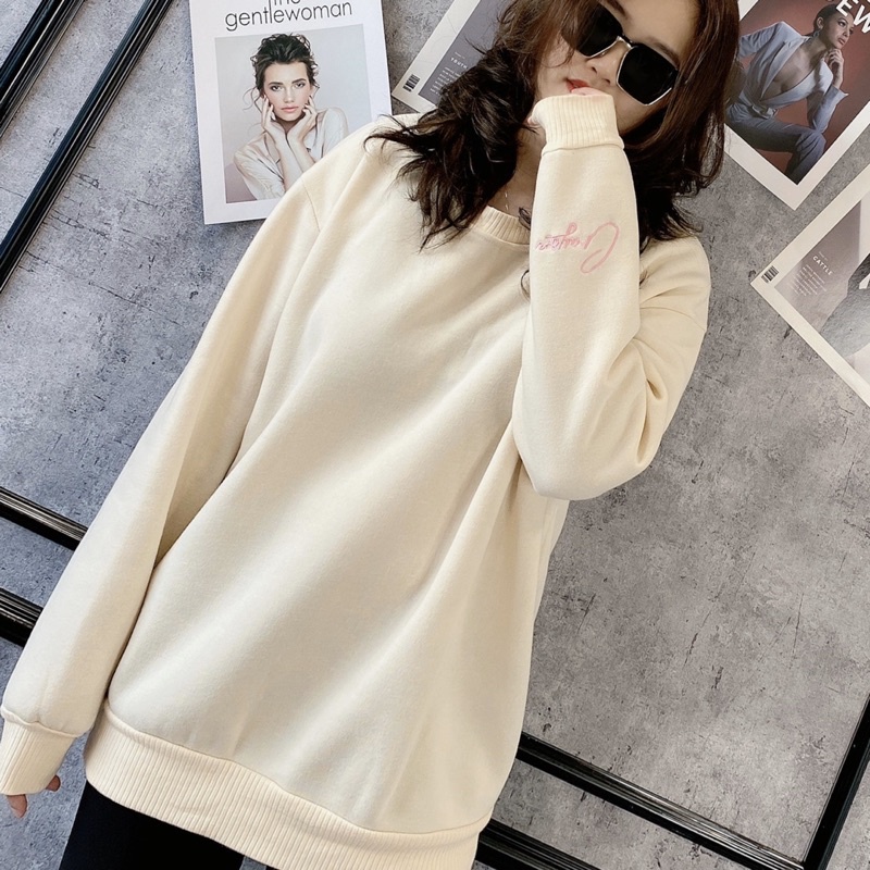 Áo sweater form rộng nam nữ unisex Thêu CRAYON áo nỉ tay dài trần bông chất nỉ Hàn Ulzang freesize 6 màu | BigBuy360 - bigbuy360.vn