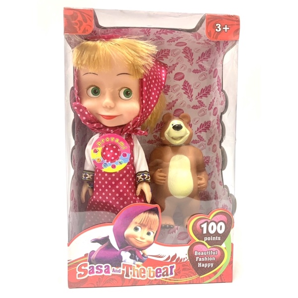 Hộp đồ chơi búp bê Masha Nga - cô bé siêu quậy và chú gấu xiếc