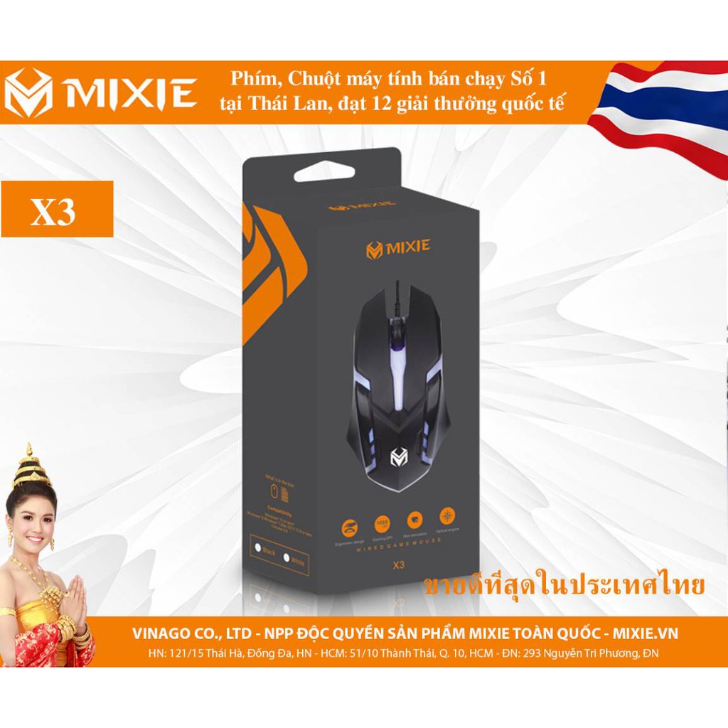 Chuột Game có dây MIXIE X3 -Hàng chính hãng-Giá rẻ nhất thị trường 2021