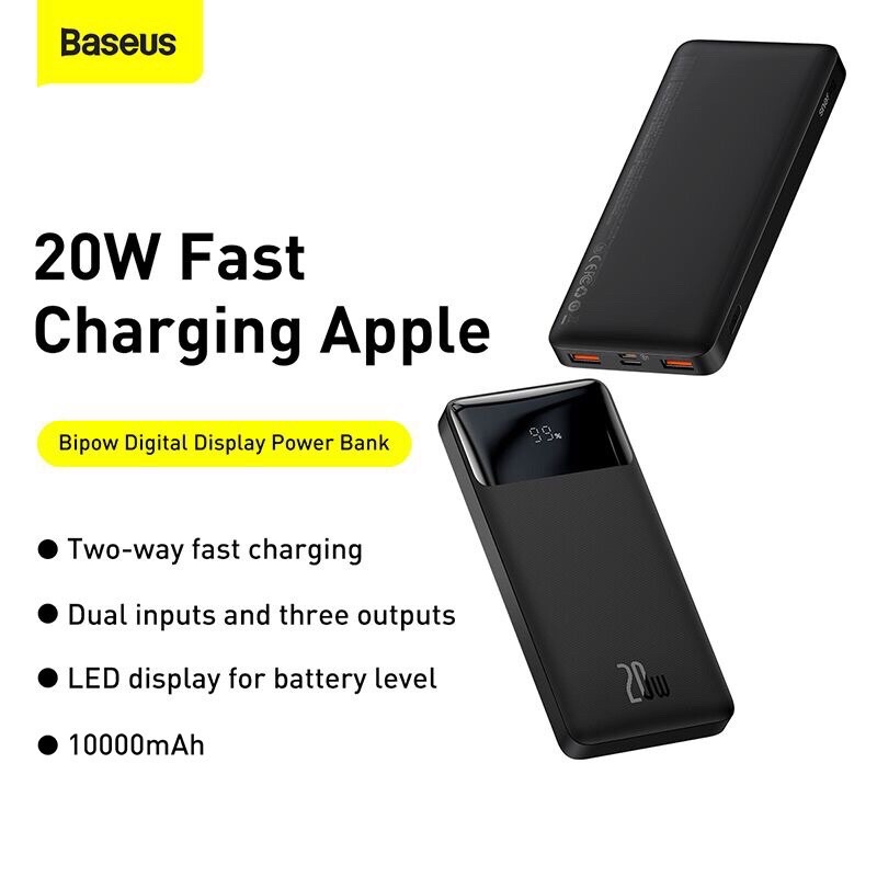 Pin Sạc Dự Phòng 20000mah bipow cho iphone ipad android samsung oppo xiaomi sạc nhanh 20w chính hãng baseus