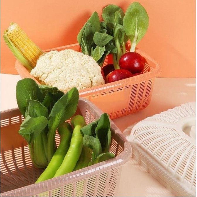 RỔ ĐỰNG TRÁI CÂY, RAU CỦ QUẢ CÓ NẮP ĐẬY CHỐNG CÔN TRÙNG BỤI BẨN - RỔ VUÔNG CÓ NẮP ĐẬY TIỆN LỢI DÙNG ĐỂ ĐỰNG ĐŨA MUỖNG