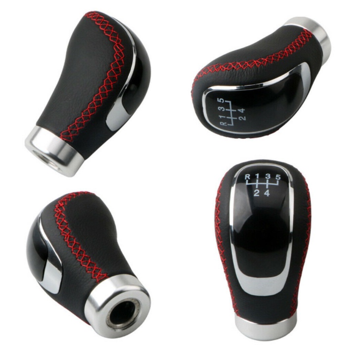 Tay nắm cần số ô tô sàn đa năng lắp cho các loại xe ô tô, Universal Car Black Leather Gear Shift Knob