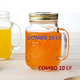 10 ly thủy tinh có quai 350ml