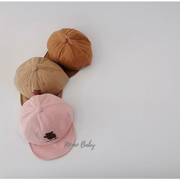 Mũ nón lưỡi trai thêu hình gấu dễ thương cho bé MH120 Mimo Baby