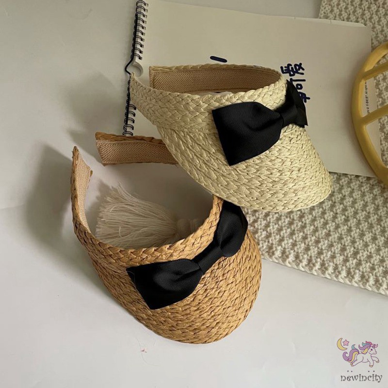 Mũ cói phối nơ thời trang Hàn Quốc cho bé gái