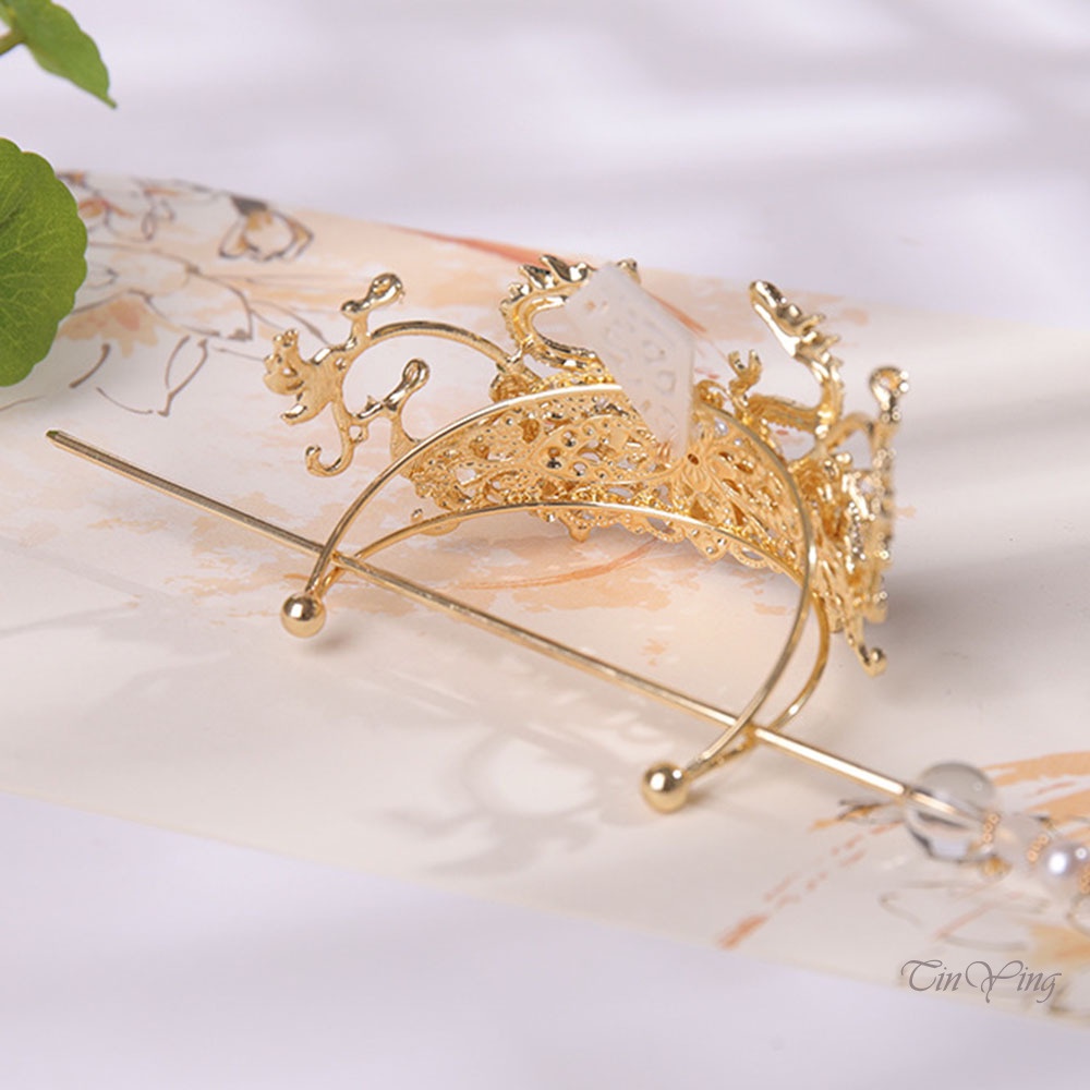 GETNOIVAS Trâm Cài Tóc Hình Vương Miện Phối Màu Độc Đáo Phong Cách Trung Hoa Cổ Điển Thời Trang Cho Nữ