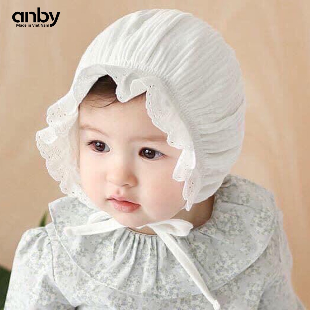 Mũ bèo vải đũi mềm ANBY nón trẻ em kiểu dáng dễ thương cho bé từ 5 tháng đến 2 tuổi
