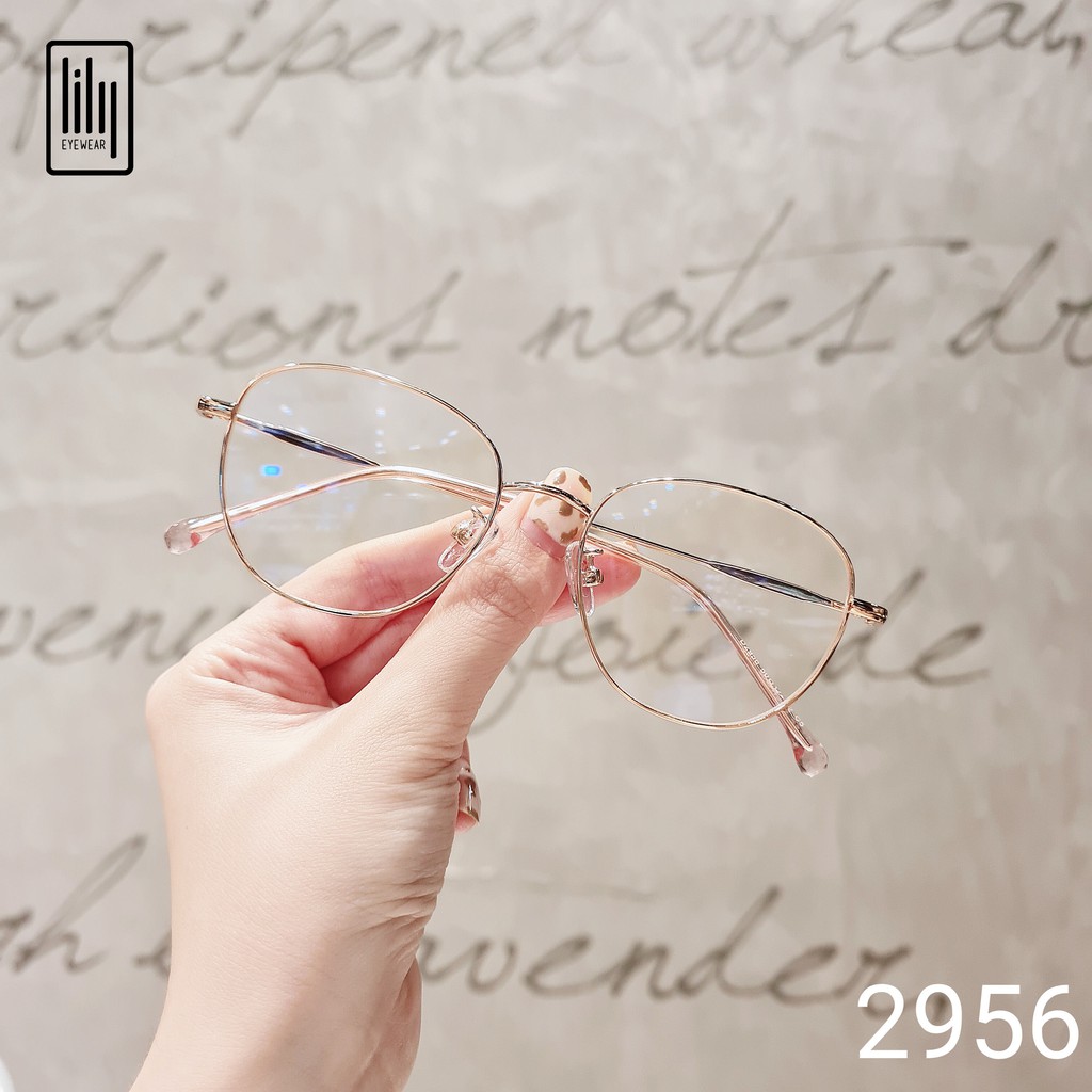 Gọng kính cận kim loại nam nữ Lilyeyewearr càng kính thanh mảnh nhẹ nhàng màu sắc thời trang 2956