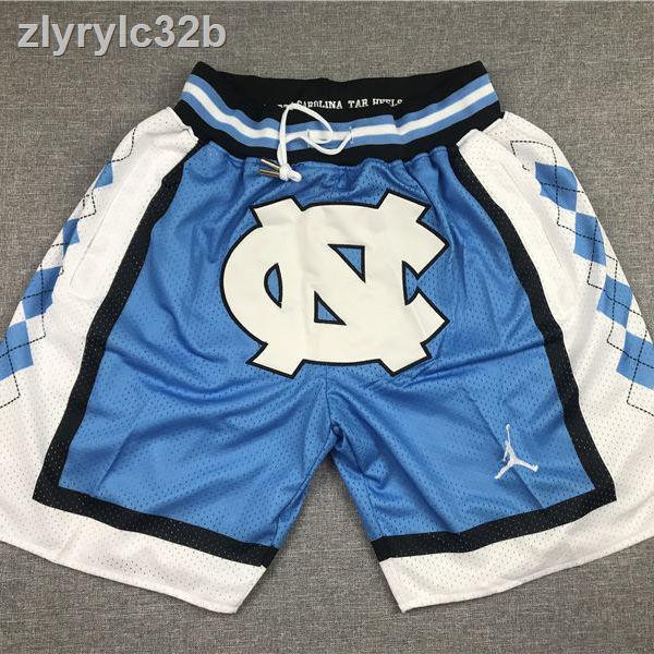 quần đùi nam❒Quần North Carolina Blue thêu Pocket Sports Casual Basketball Shorts