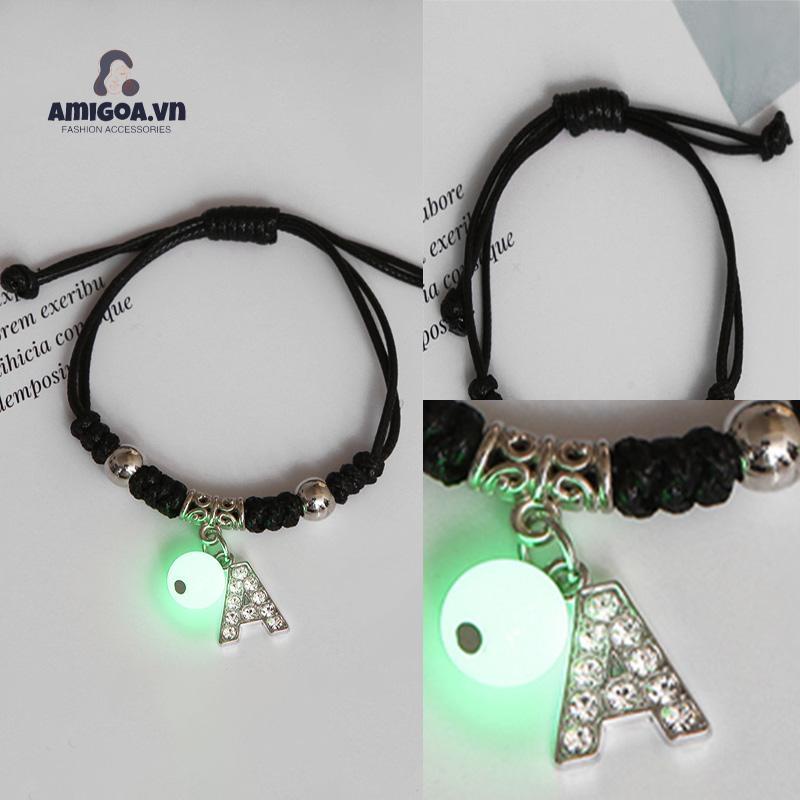 ✨✨Vòng Đeo Tay Dạ Quang Từ A-Z Có Thể Điều Chỉnh Thời Trang Cho Nam Nữ