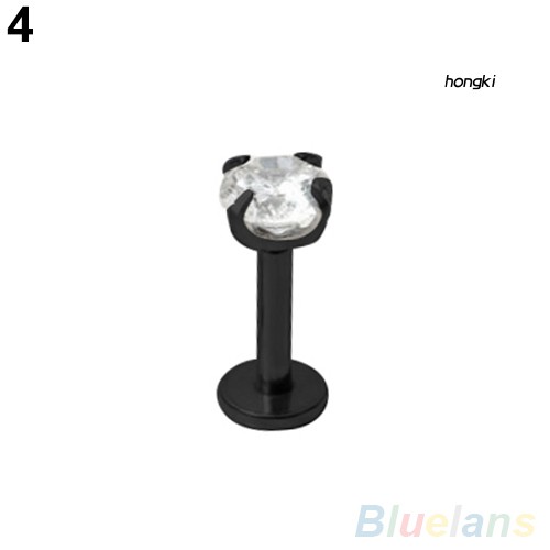Set 2 khuyên tai xỏ môi/lưỡi đính đá zircon thời trang cá tính