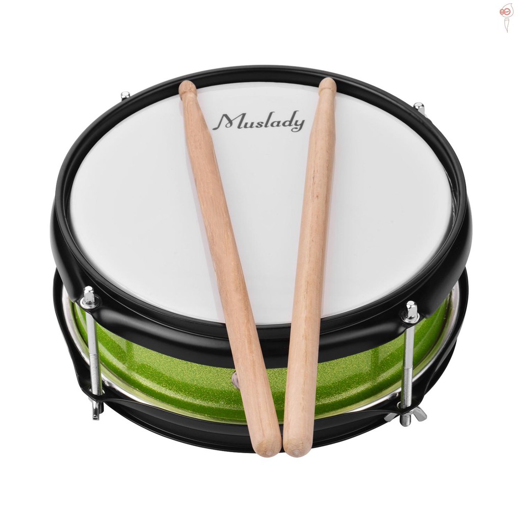Muslady 8inch Snare Drum Head with Drumsticks Shoulder Strap Drum Key for Student Band