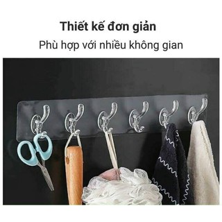 Thanh dán tường 6 móc trong suốt