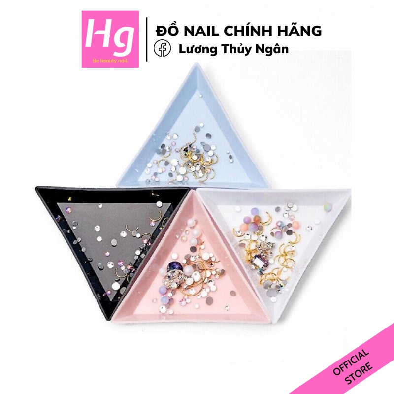 Khay Tam Giác Đựng Phụ Kiện Nail, Chia Đá Nail