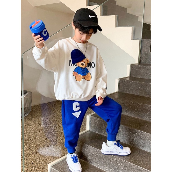 Bộ quần áo thu đông bé trai &quot;MOHINO&quot; 14-48kg. Bộ quần áo dài tay cho bé 4-15 tuổi. Vải da cá dày dặn. G49