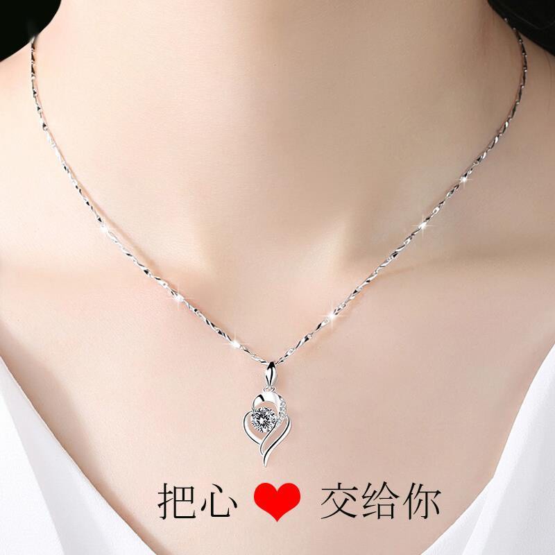 vòng cổ Bạc Sterling Mặt Cỏ Bốn Lá Phong Cách Hàn Quốc Thời Trang Cho Nữ