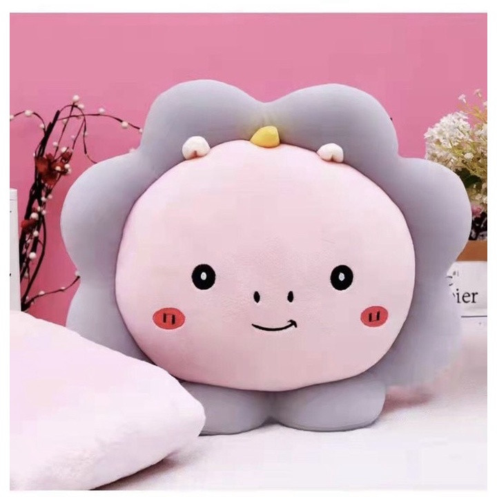 Gấu Bông Có Mền 3in1 Hình Hoa Mặt Heo