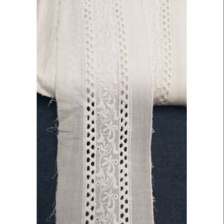Ren trắng vải thô bản 7.5cm (2m/12k)