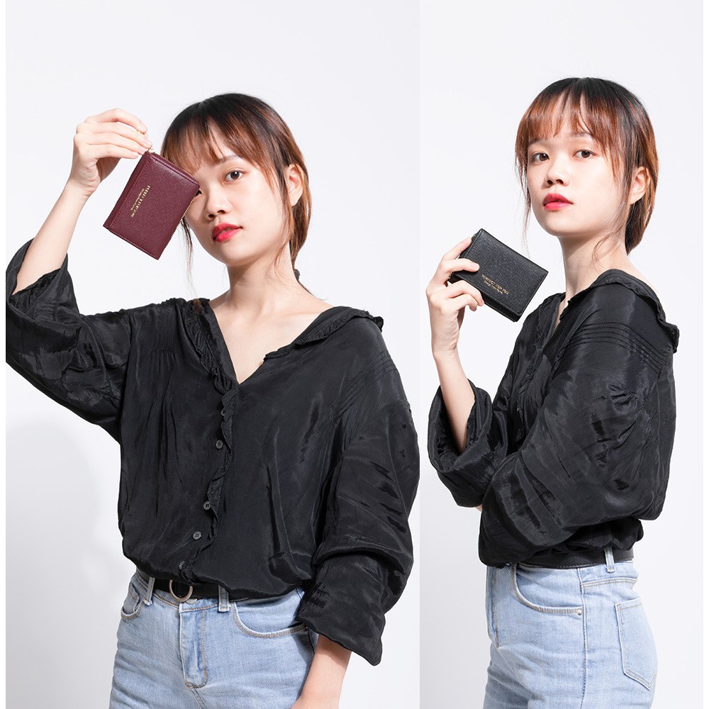 Korea Style Women Fold Purses Ladies Short Purse Zip Purses Coin Purse Wallet