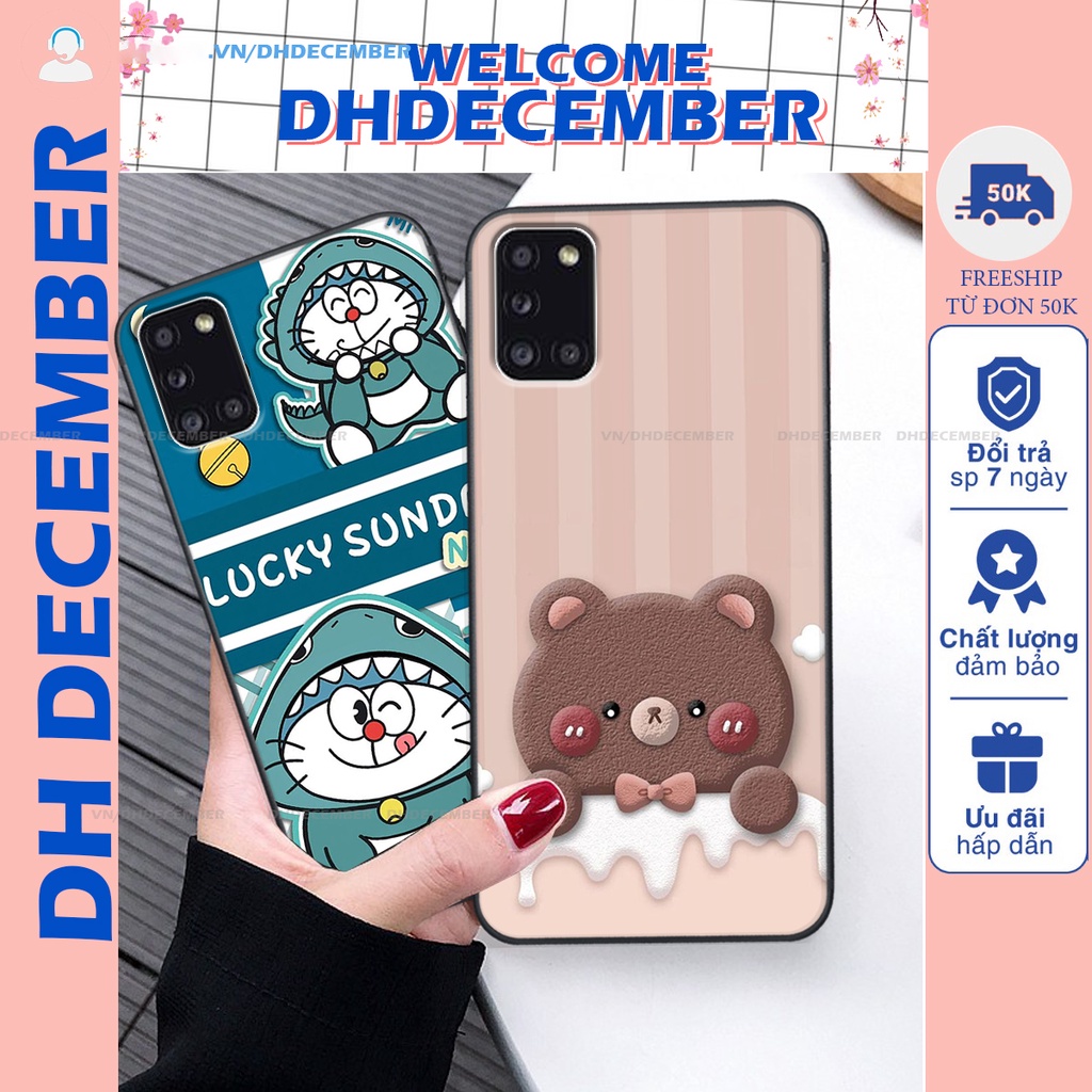 Ốp lưng Samsung Galaxy A31 in hình gấu K@ws, gấu nâu, dor@emon RẺ- ĐẸP- BỀN