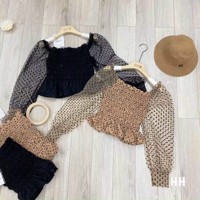 Áo voan lưới chun dãn bi  [HOT NHẤT] chất siêu xịn