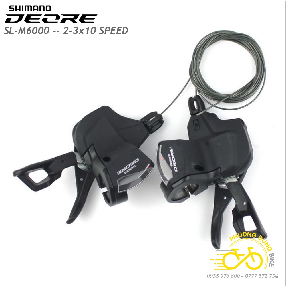 Tay đề bấm xả xe đạp SHIMANO DEORE SL M6000 2/3x10 Speed - Hàng Chính Hãng