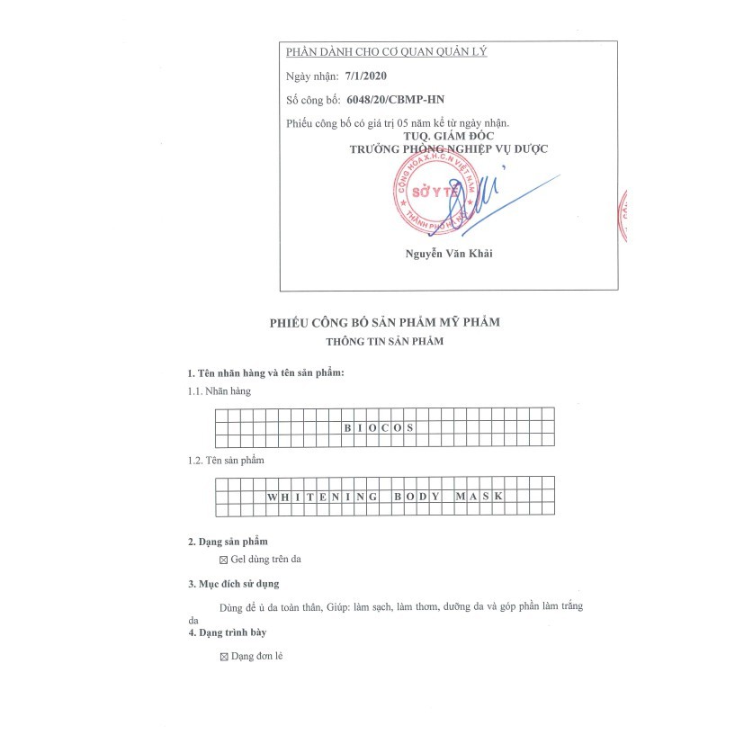 Kem ủ body dưỡng trắng da Biocos | BigBuy360 - bigbuy360.vn