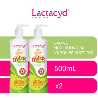 Bộ 2 Chai Sữa Tắm Gội Trẻ Em Lactacyd Milky 500ml/chai
