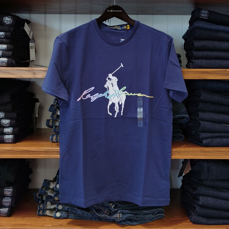 Áo Thun Cotton Tay Ngắn In Hình Ngựa RALPH LAUREN Thoải Mái Thời Trang Cho Nam