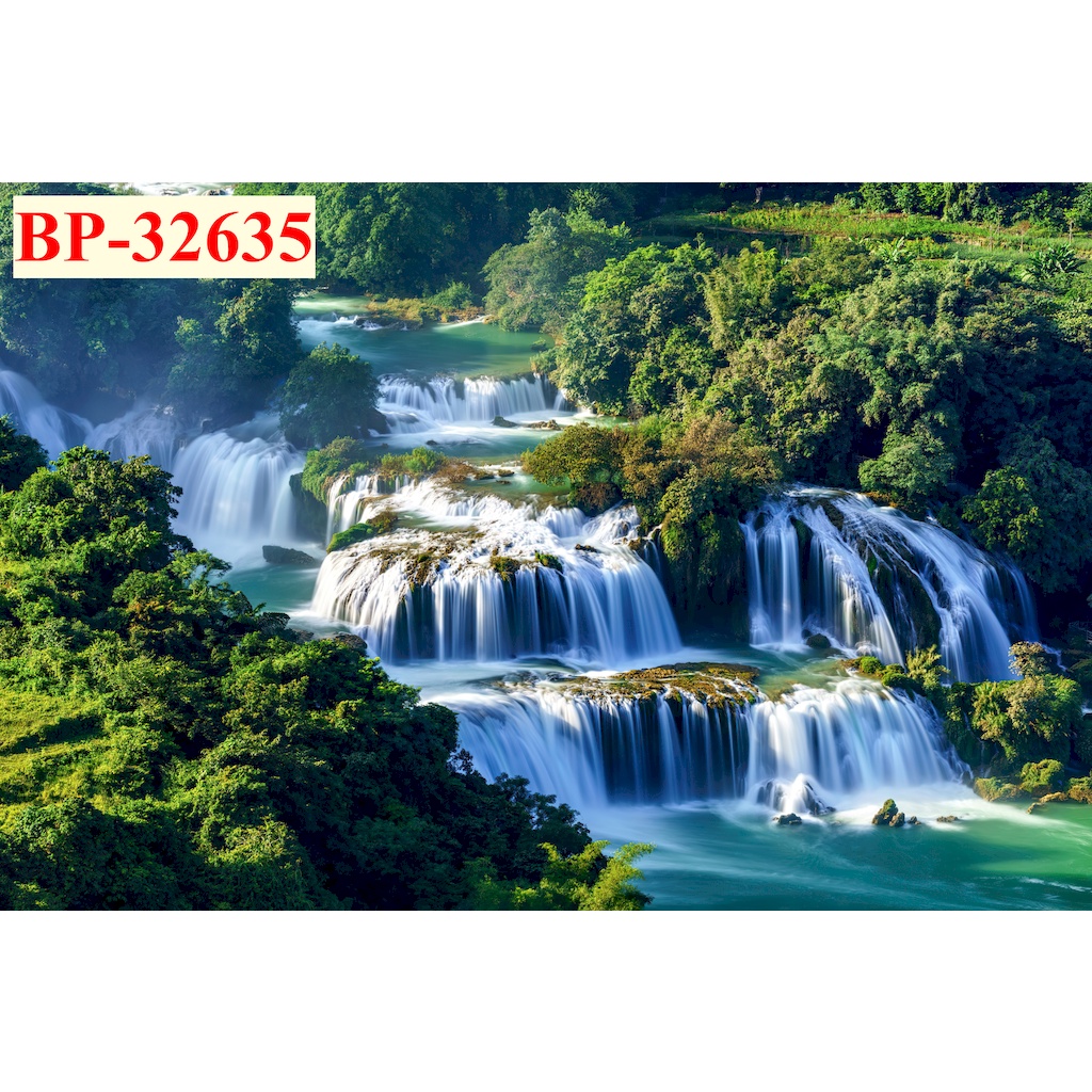 Tranh dán tường 3d thác nước thiên nhiên