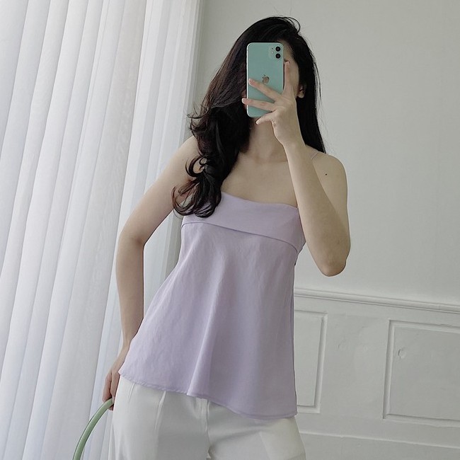 YU CHERRY | Áo hai dây lụa nữ Lili Silk Top YA368
