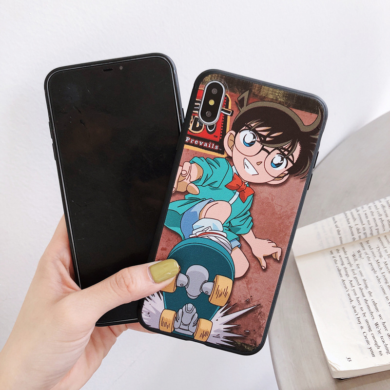 Compatible for iPhone 15 14 Pro Max 13 12 mini 6S 6 7 8 Plus 11 Pro X XR XS Max se 2020 Ốp điện thoại TPU mềm in hình anime Conan thích hợp cho