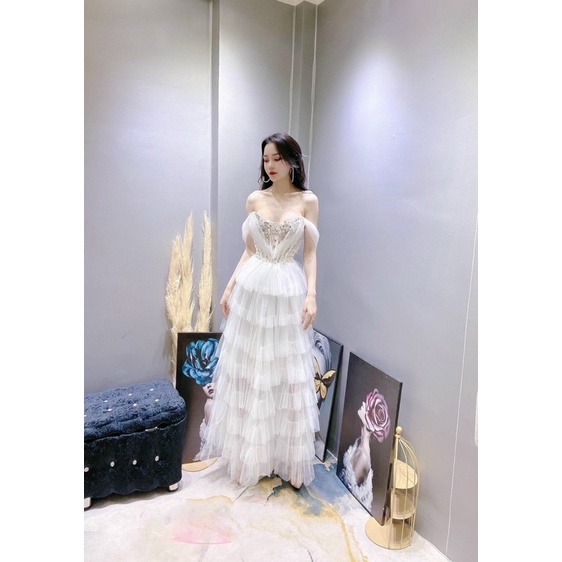 ĐẦM CCONG CHÚA XOÈ TẦNG ĐÍNH CƯỜM FULL SIZE S/M/L/XL