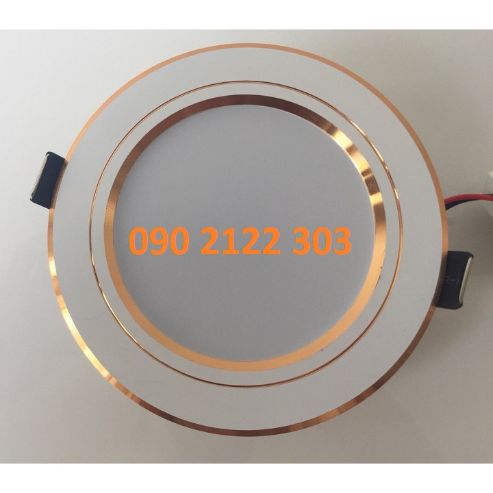 SET 10 ĐÈN ÂM TRẦN THẠCH CAO 7W  PHI 90MM  VIỀN VÀNG 3 CHẾ ĐỘ MÀU SANG TRỌNG