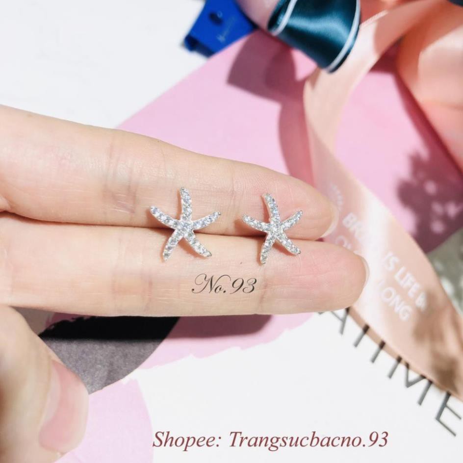 (BẠC CHUẨN)  BÔNG TAI BẠC TA SAO BIỂN PHỤ KIỆN TRANG SỨC CAO CẤP NO.93 HOA TAI BẠC ĐẸP ht314