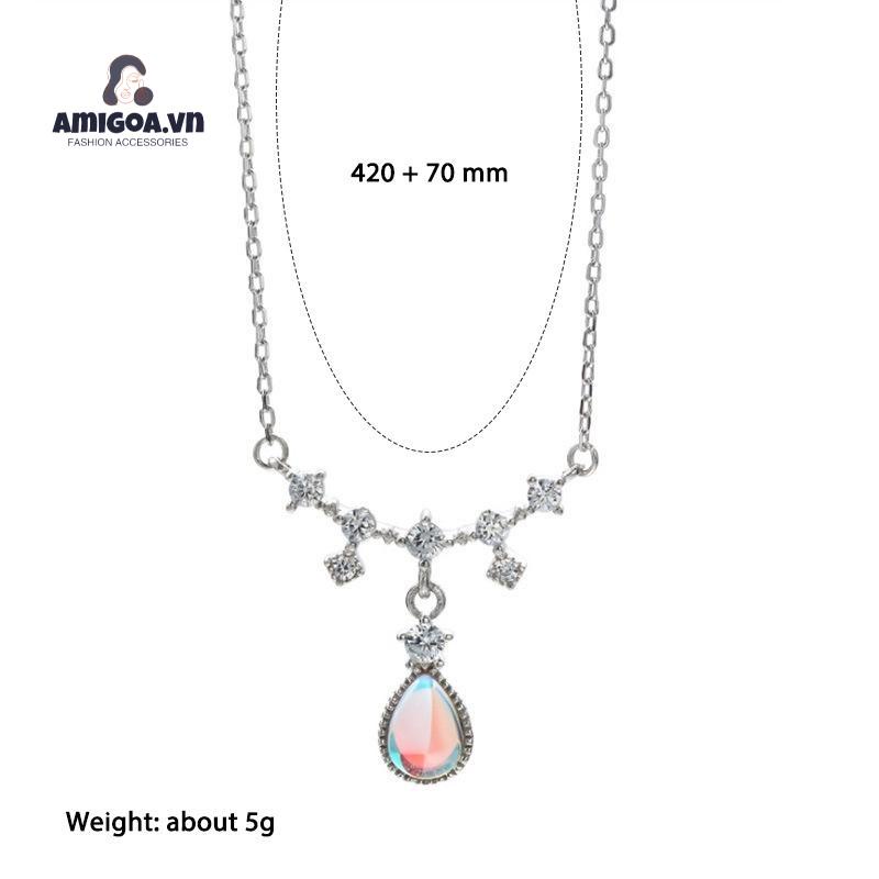 ✨✨Vòng cổ Đính Đá Mặt Trăng Hình Giọt Nước Thời Trang Sang Trọng Cho Nữ