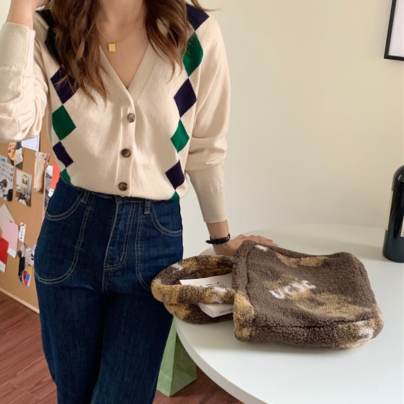 Túi Xách Tay Bằng Vải Bông Cỡ Lớn In Hình Gấu Hoạt Hình Dễ Thương