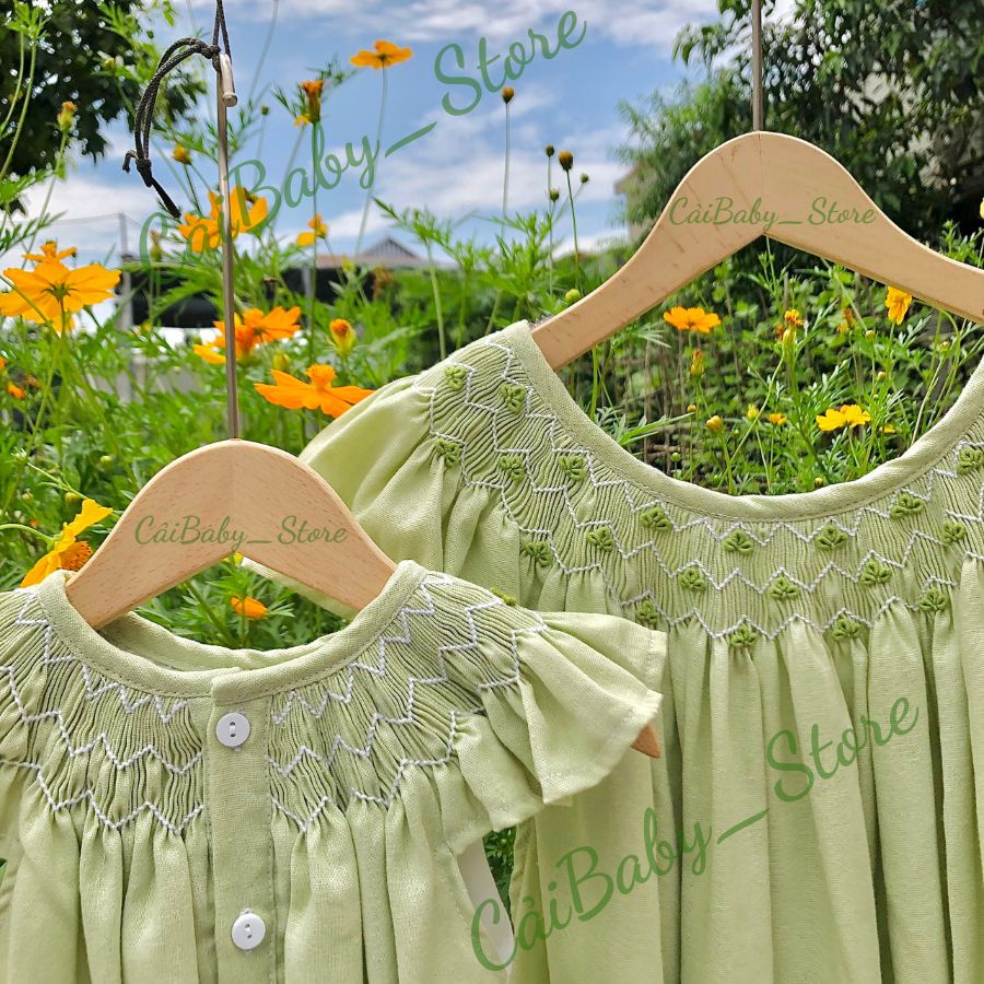 Đầm Smock Cánh Tiên Phong Cách Bánh Bèo Dễ Thương Cho Mẹ