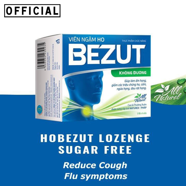 Kẹo Ngậm Ho Bezut Không Đường 20 Viên - Coastlinecare Pharmacy