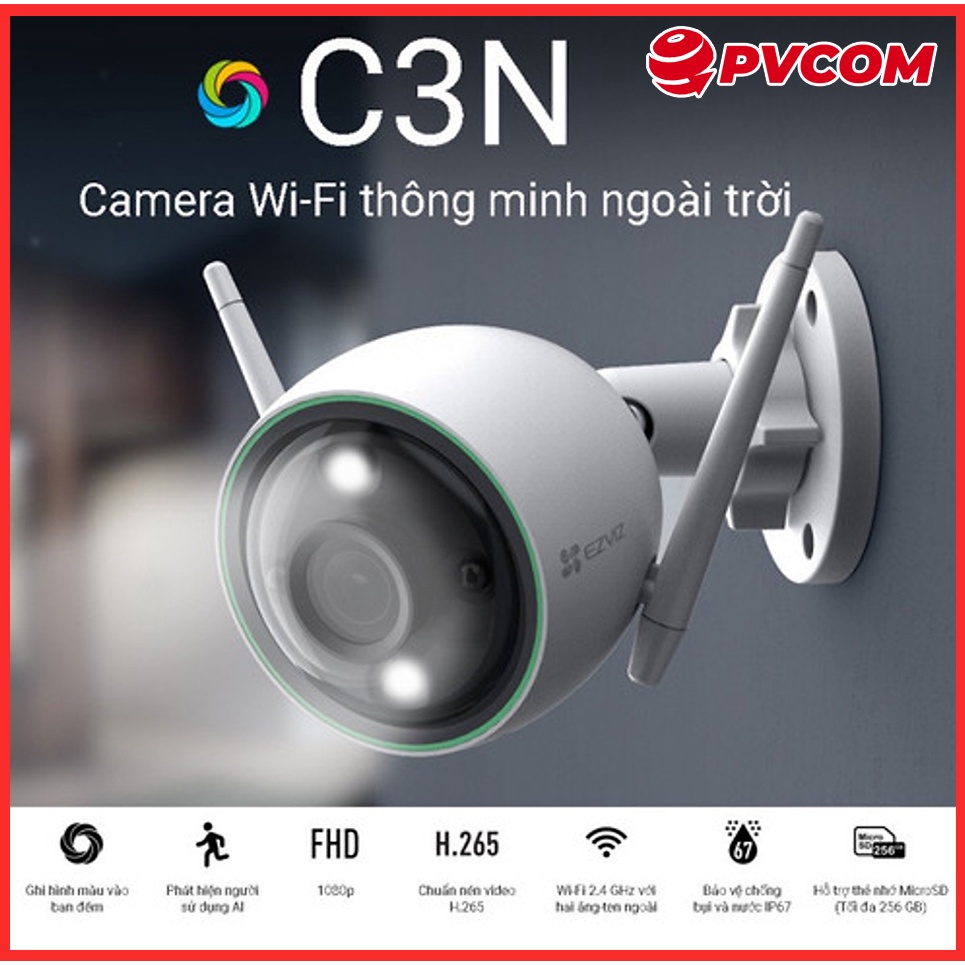 Camera IP EZVIZ CS-C3N ( A0-3H2WFRL / A0-3G2WFL1 ) 1080P Có Màu Ban Đêm [HÀNG CHÍNH HÃNG] | BigBuy360 - bigbuy360.vn