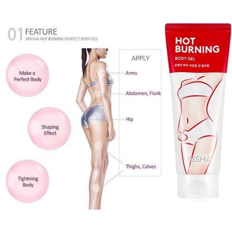 [Mẫu Mới 2020] Kem Tan Mỡ Missha Hot Burning Perfect Body Gel tuýp 200ml