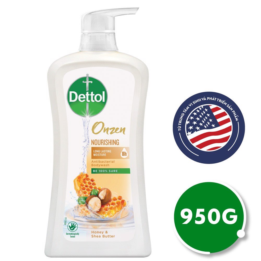 Sữa tắm Dettol kháng khuẩn onzen hương mật ong- Chai 950g