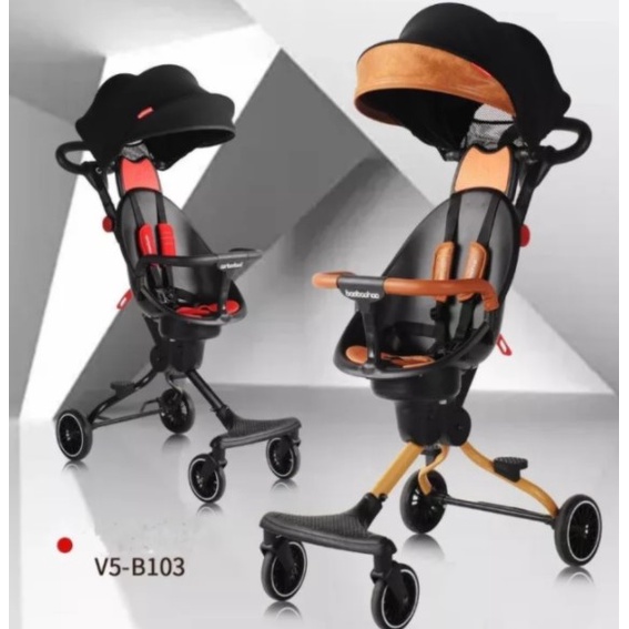 Xe đẩy gấp gọn cho bé V3B, xe đẩy em bé du lịch có mái che siêu nhẹ - Monnie Kids