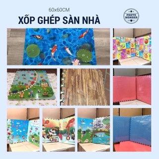 Xốp ghép sàn, thảm xốp trải sàn kèm viền set 4-6 tấm 60x60cm
