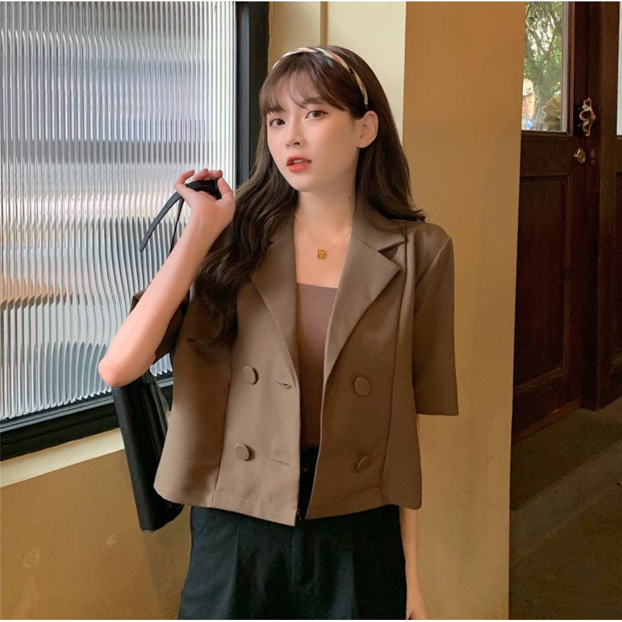 [Mã SKAMCLU7 giảm 10% tối đa 50K đơn 0Đ] Blazer Cộc Tay Dáng Ngắn Có Kèm Áo Croptop | BigBuy360 - bigbuy360.vn