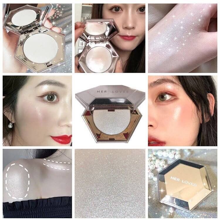 Phấn bắt sáng trang điểm che khuyết điểm ánh nhũ lấp lánh mịn màng dành cho da mặt