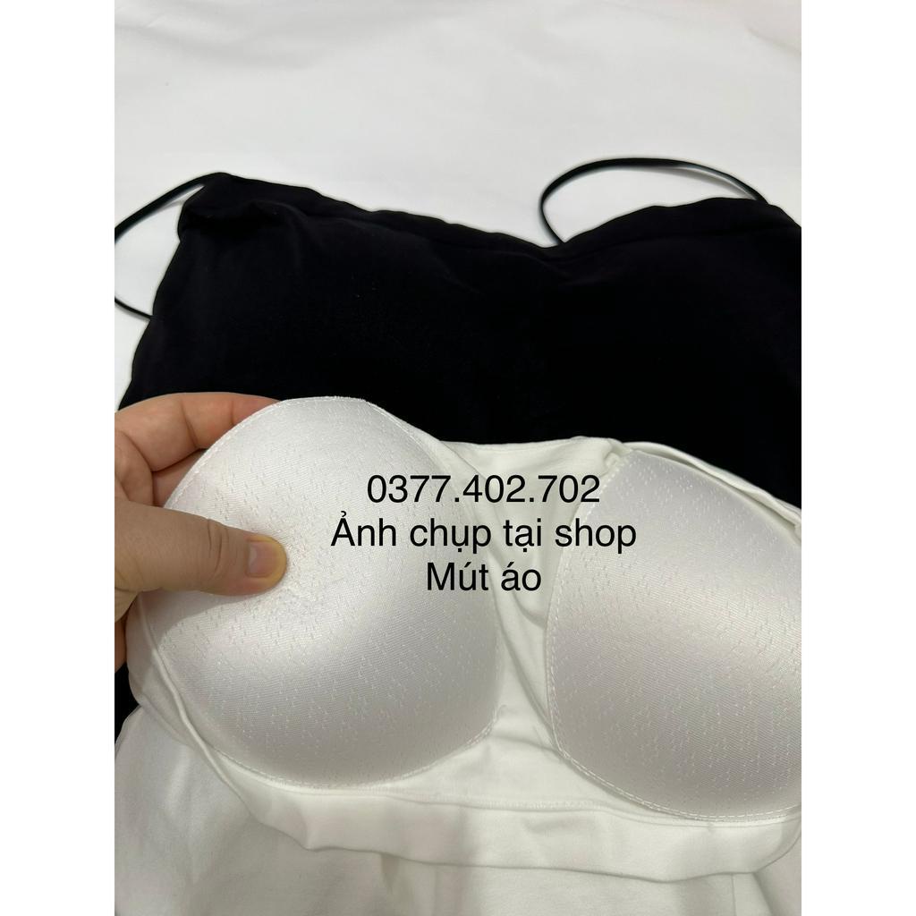 Áo hai dây sợi bún bigsize có mút ngực cotton co dãn , 2 dây plussize 100kg MS0921
